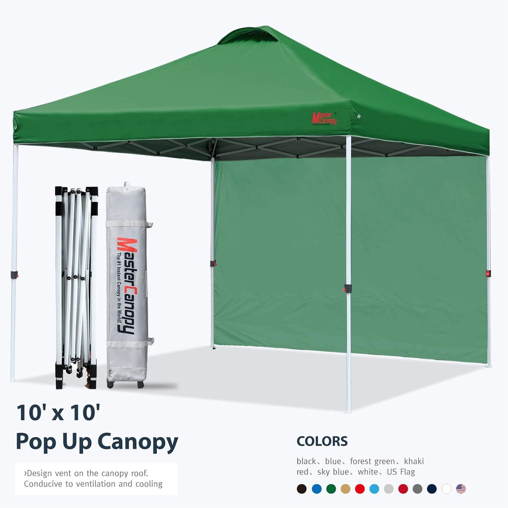 10'x10' Black Pop Up Canopy Tent with 1 Sidewall N831536