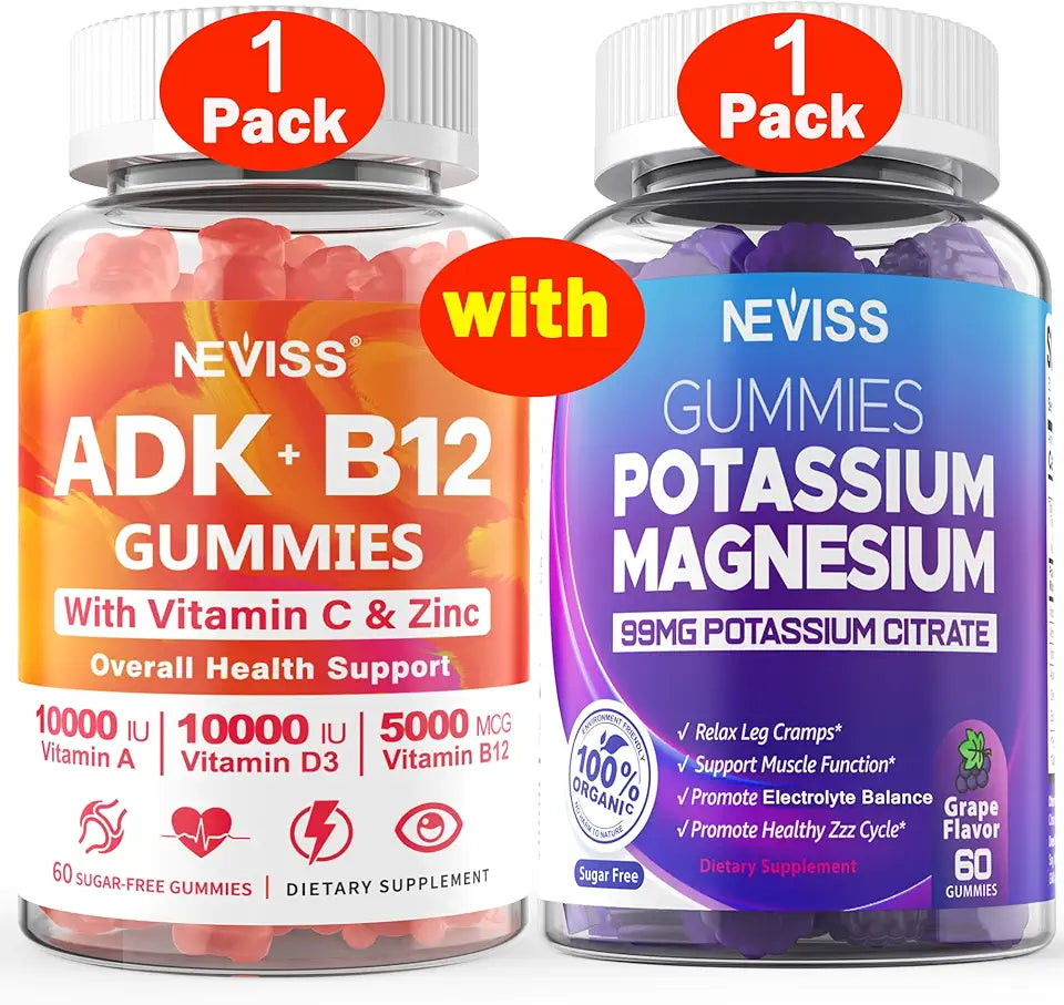 Vitamin ADK with B12 + Potassium Magnesium Gummies W36624