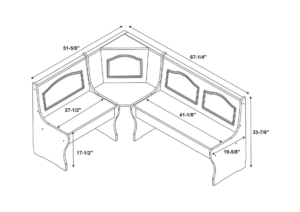 Corner Dining Breakfast Nook with Storage, Seats 4 Z4814