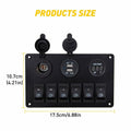 6 Gang Blue LED Waterproof Rocker Switch Panel C360613