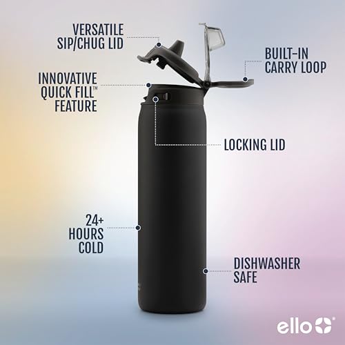 Stainless Steel Water Bottle with Locking Lid, 22oz, 32oz, 40oz W285