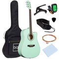 41in Full Size Beginner Acoustic Guitar Set with Case, Strap, Capo, Strings, Tuner D554651