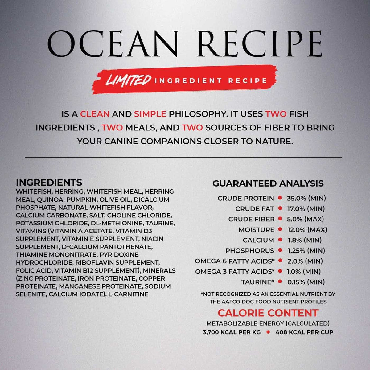 Ocean Recipe Dog Dry Food W282