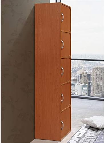 5 Shelf 5 Door Bookcase in Cherry E112320