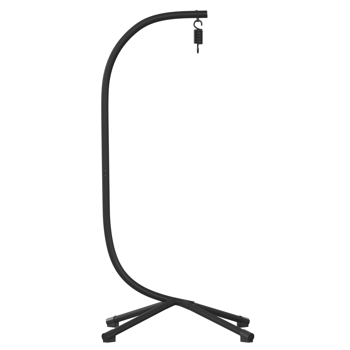 Black Powder Coated Steel Hanging Hammock Chair C-Stand with Spring Hook J247