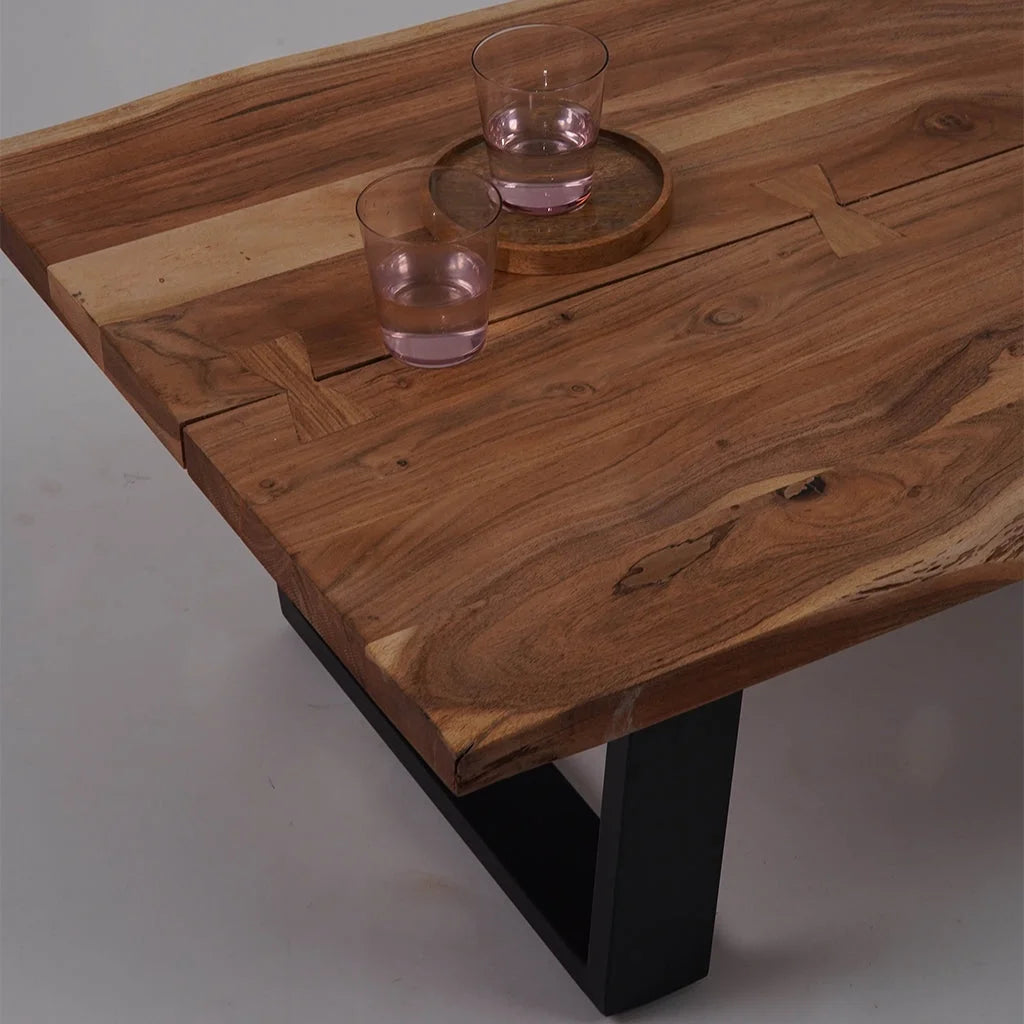 Acacia Wood & Iron Coffee Table X528778
