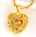 18k Yellow Gold Filled Over Sterling Silver Heart Chain Pendant Necklace Z722571