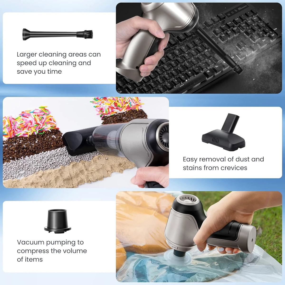 9000Pa 120W Wet and Dry Handheld Car Vacuum Cleaner W66859