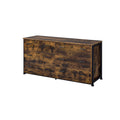 59 Inch Rustic Wood Dresser 6 Drawers Brown and Black G737951