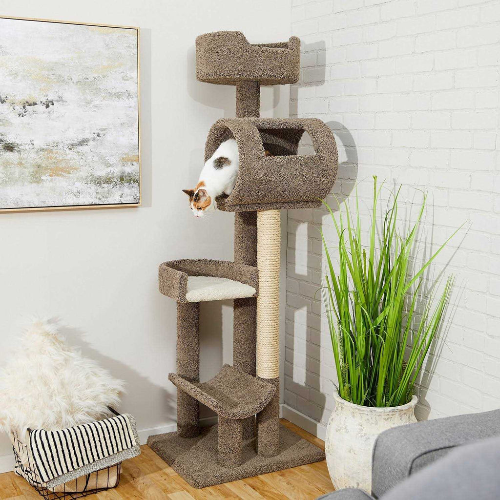 69-in Real Carpet Wooden Cat Tree F5136