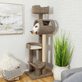 69-in Real Carpet Wooden Cat Tree F5136
