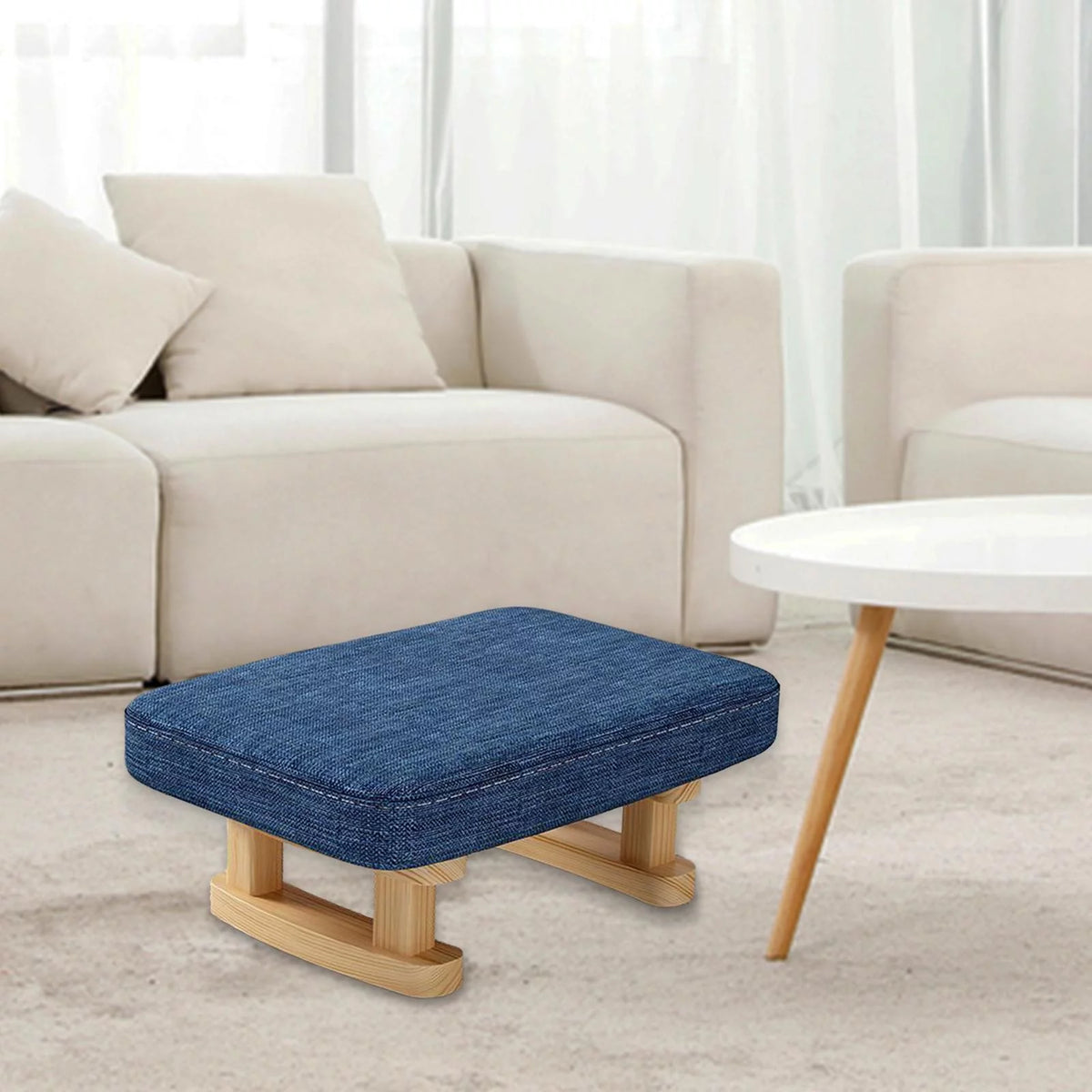 Blue Padded Small Ottoman Foot Rest J3365