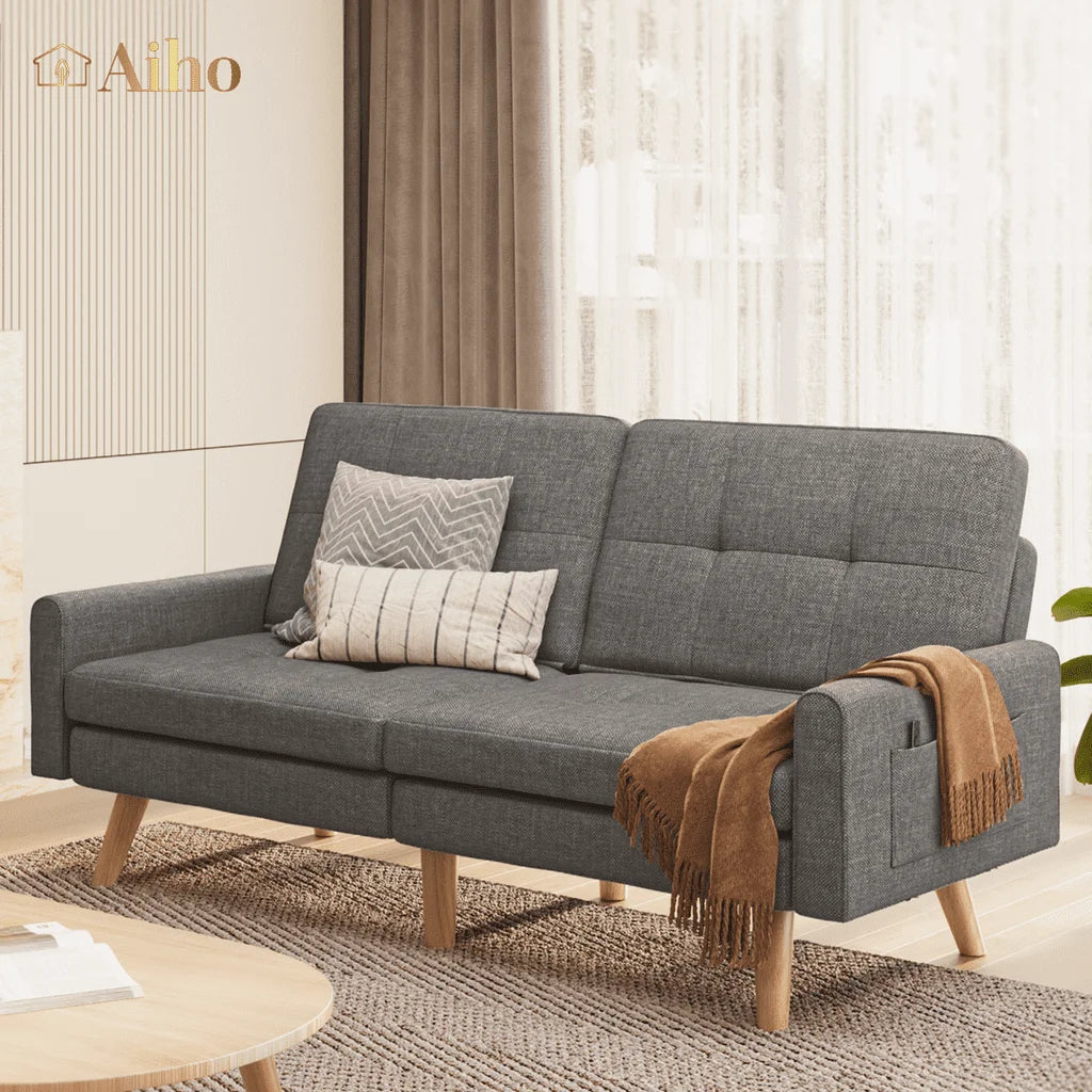 Dark Gray Convertible Futon Sofa Bed K6972