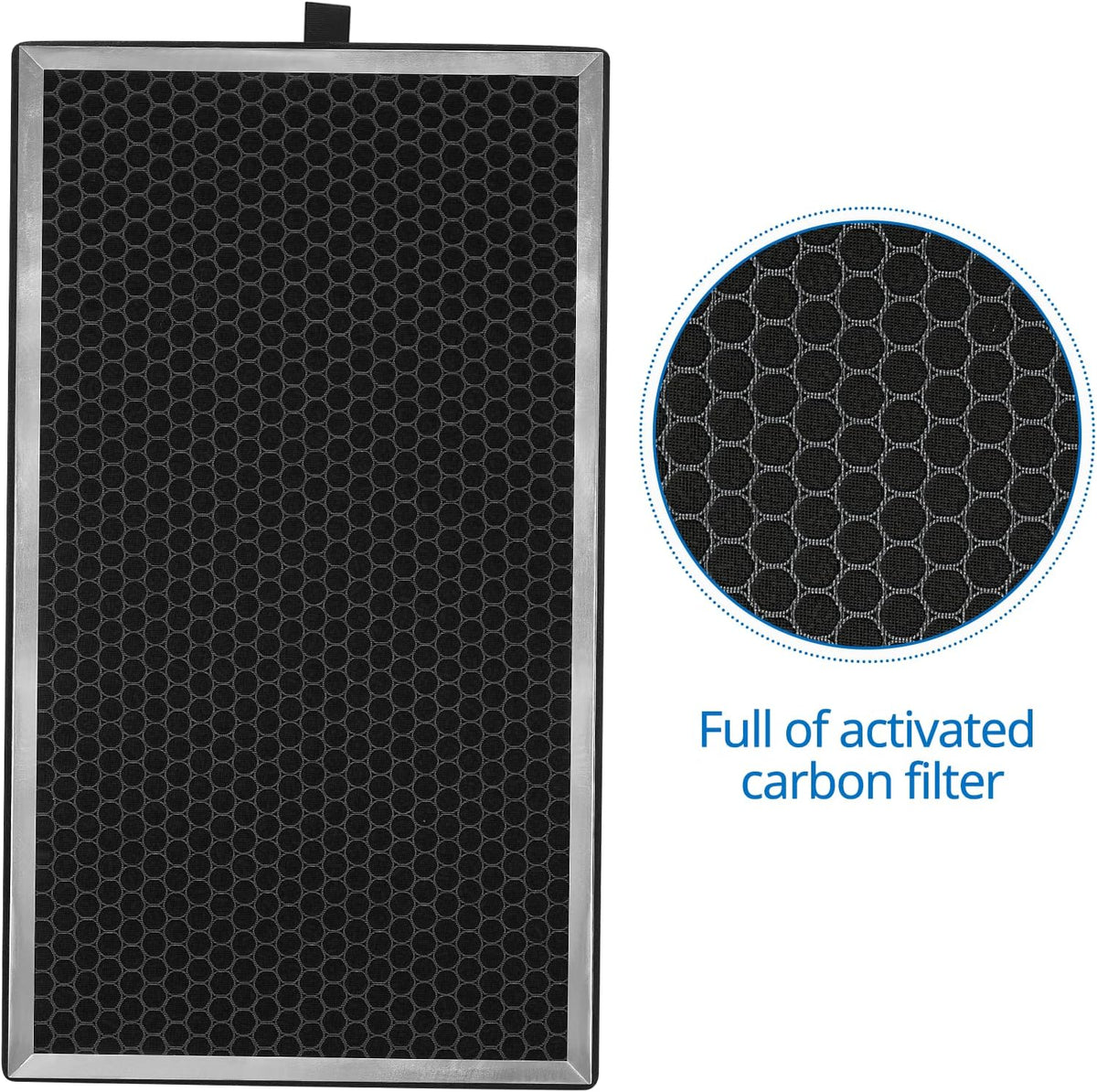 4 Pack H13 True HEPA Replacement Filter with Activated Carbon Filter U576