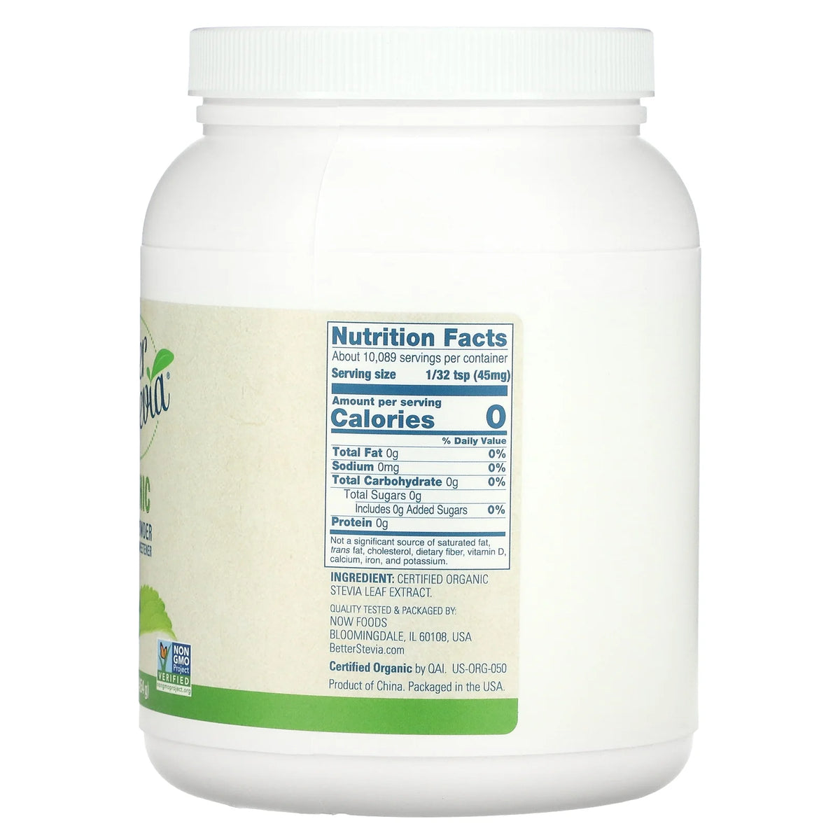 Certified Organic Stevia Extract Powder, 1-Pound H9850