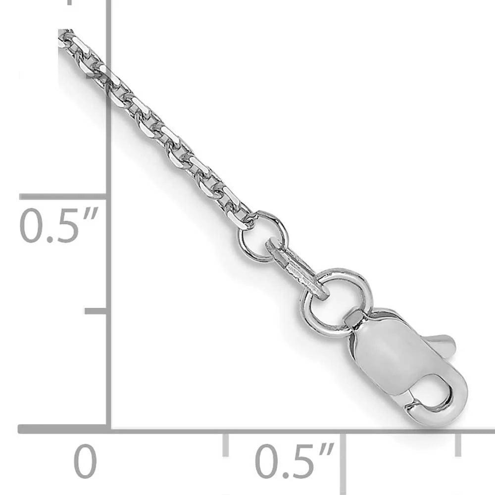 14 Karat White Gold 1.4mm Cable Chain Anklet Z1806