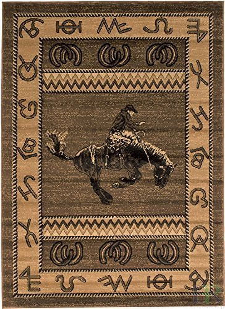 Chocolate Brown/Beige Cabin Area Rug A76706