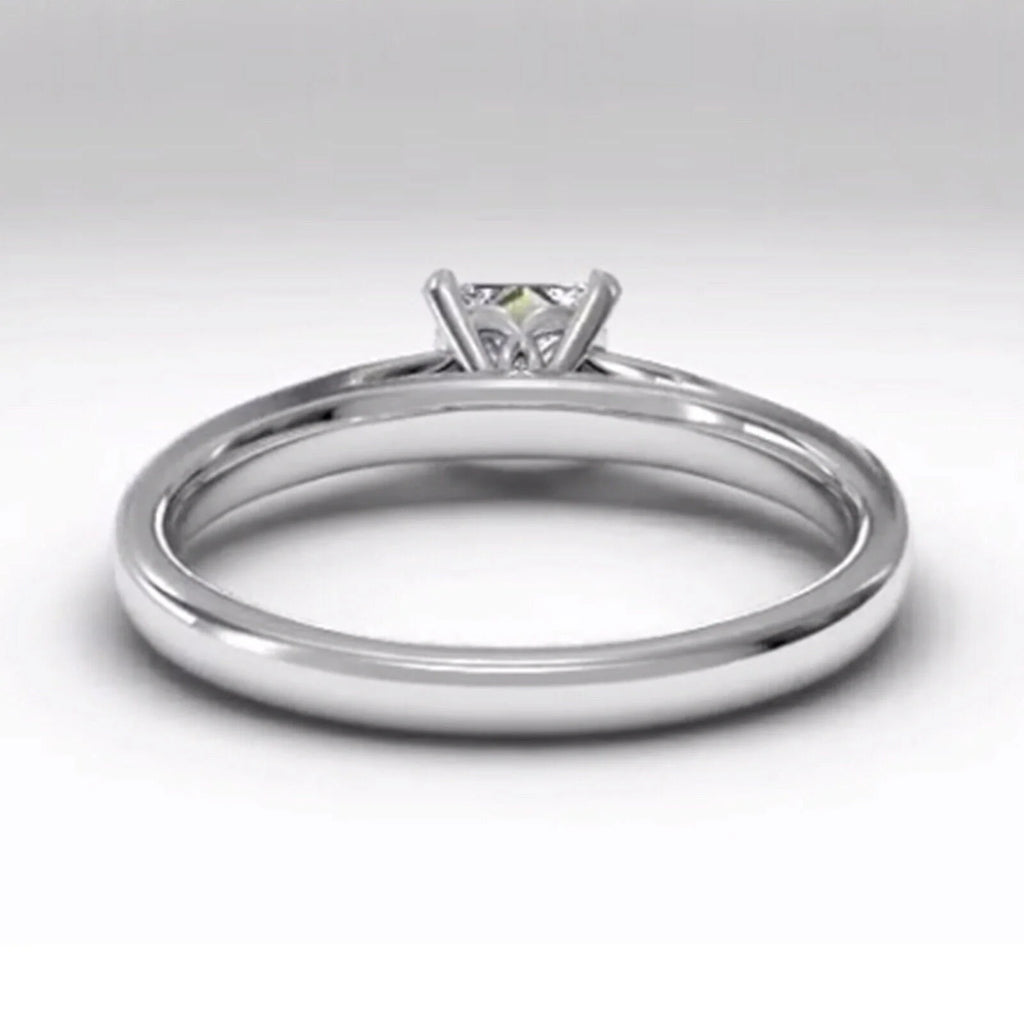 18K White Gold Plated Sterling Silver Moissanite Ring L281