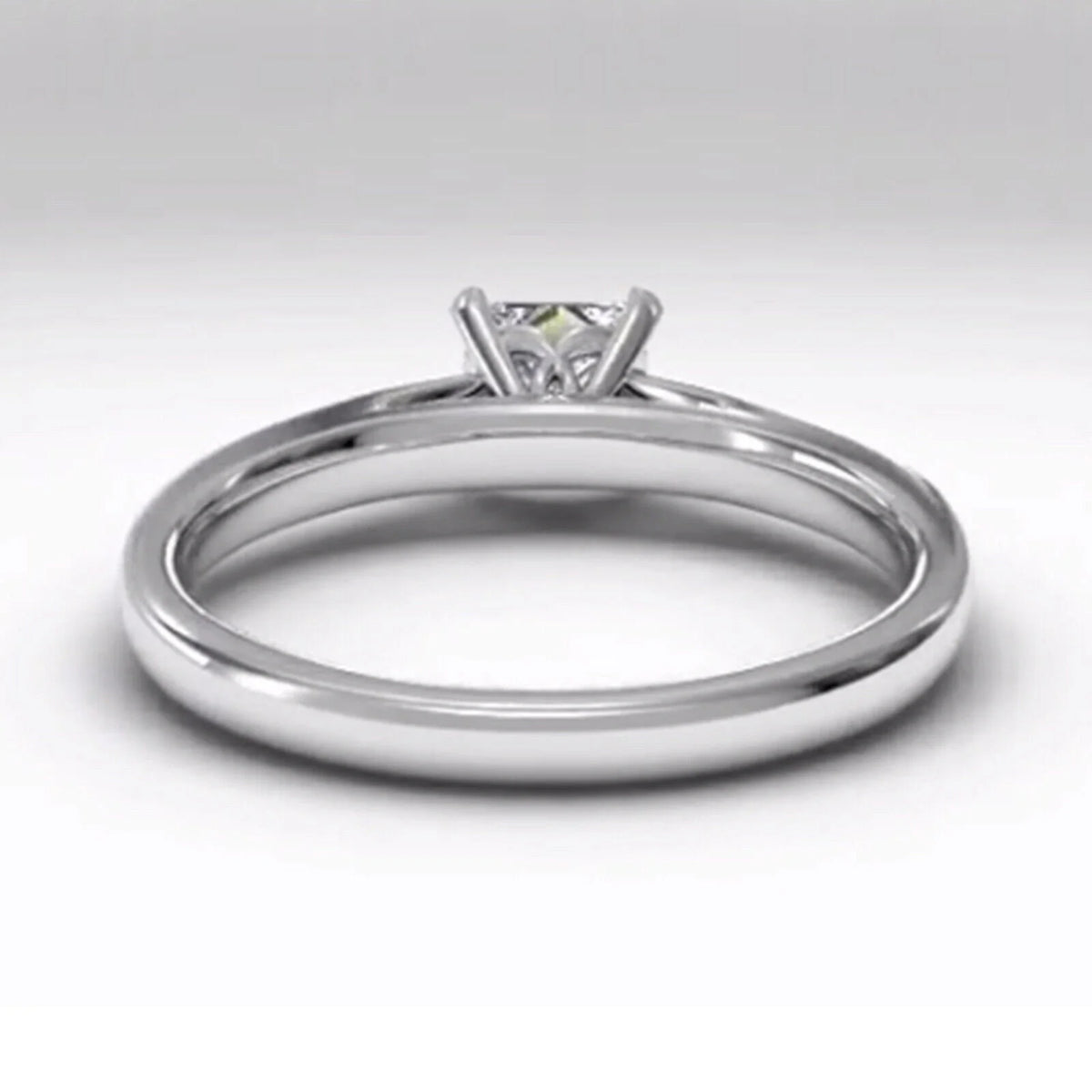 18K White Gold Plated Sterling Silver Moissanite Ring L281