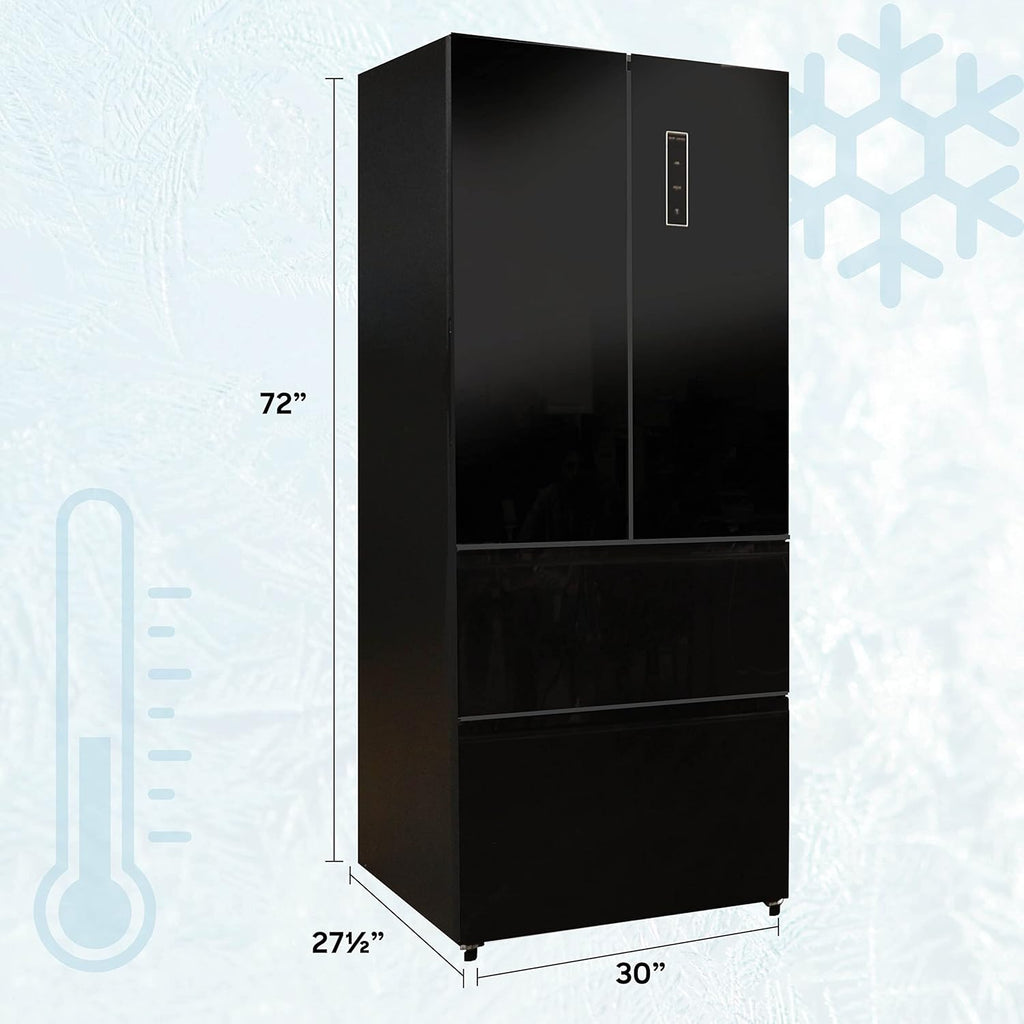 Black 30 Inch Frost Free French Door Refrigerator W8729