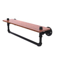 Matte Black Ironwood Shelf with Towel Bar Q8548