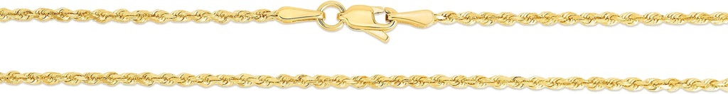 10k Yellow Gold 2mm Diamond Cut Rope Chain Necklace V44866