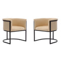 Tan and Black Faux Leather Dining Chair (Set of 2) F40326