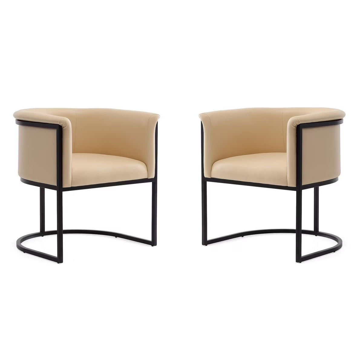 Tan and Black Faux Leather Dining Chair (Set of 2) F40326