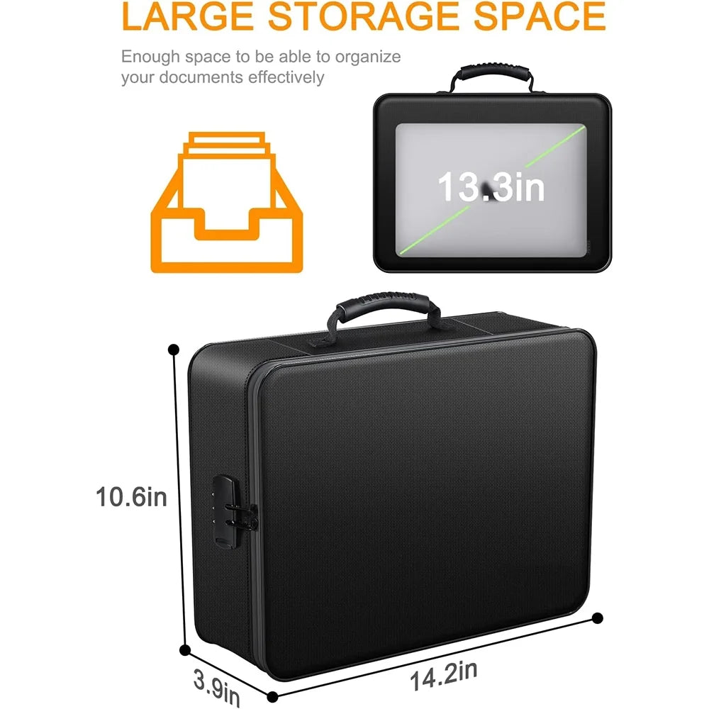 Fireproof Waterproof Document Organizer Box with Lock U54077