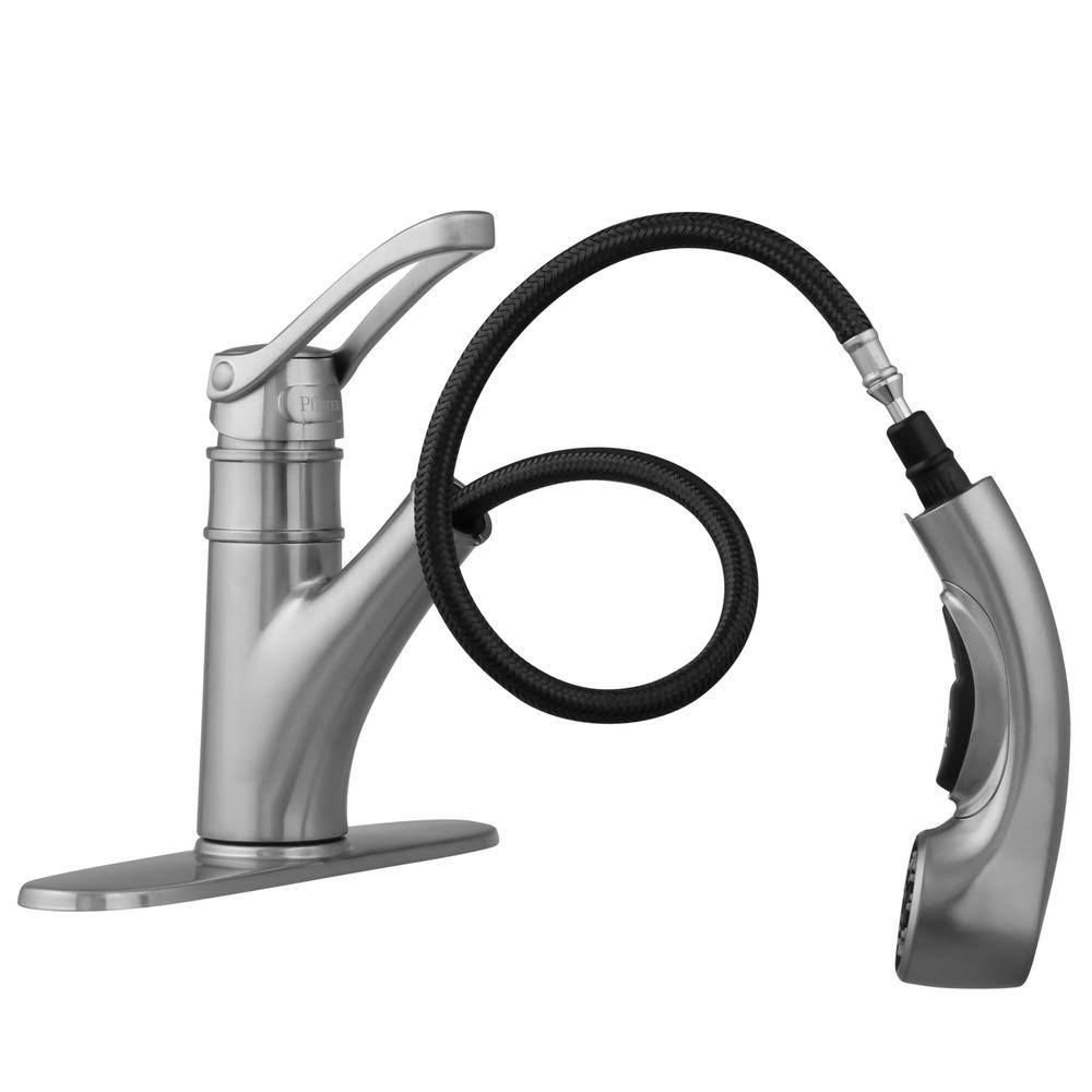 Single-Handle Pull-Out Sprayer Kitchen Faucet in Stainless Steel E43741