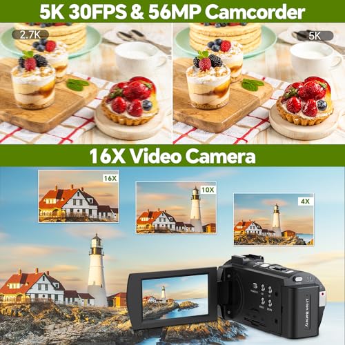 5K Video Camera Camcorder with 16x Digital Zoom I8252