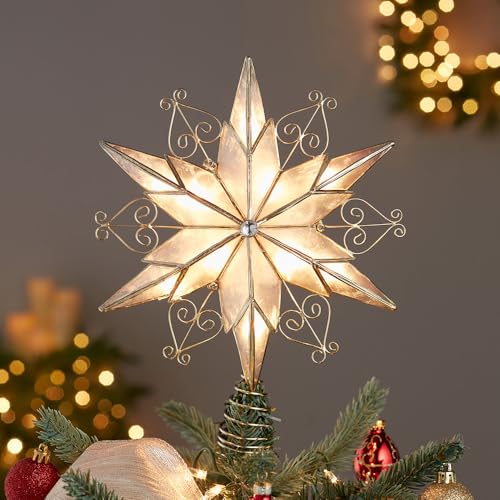 10-Light 6-Point Capiz Star Treetop Z2802
