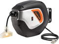 Retractable Extension Cord Reel 40ft Heavy Duty with Swivel Bracket Lighted Triple Tap W518400