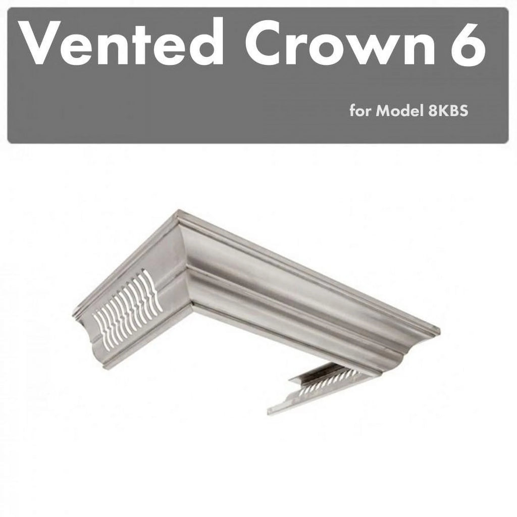 Vented Crown Molding Profile 6 for Wall Mount Range Hood in Stainless Steel L6378