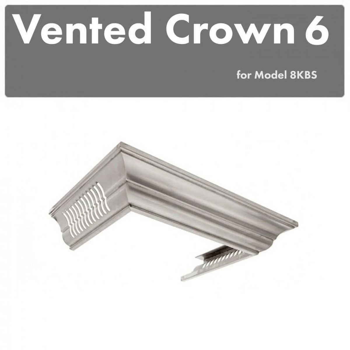 Vented Crown Molding Profile 6 for Wall Mount Range Hood in Stainless Steel L6378