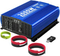3000W Pure Sine Wave Power Inverter 12V DC to 110V AC with 4 AC Outlets 2 USB Ports H733
