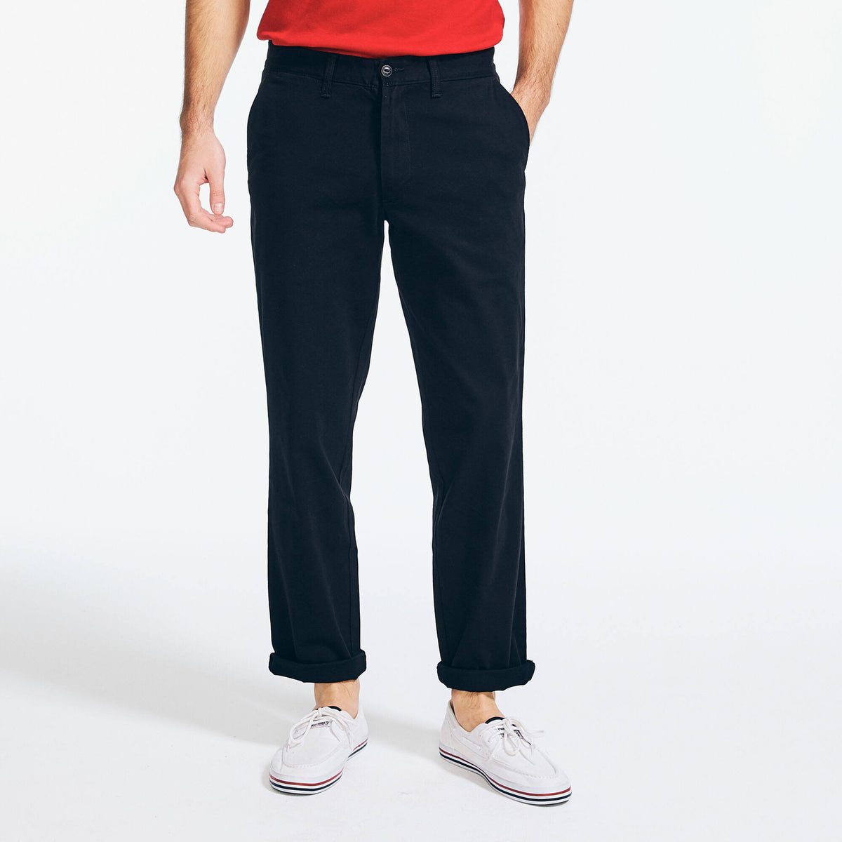 Classic Fit Flat Front Deck Pant True Black 34x32 J8572