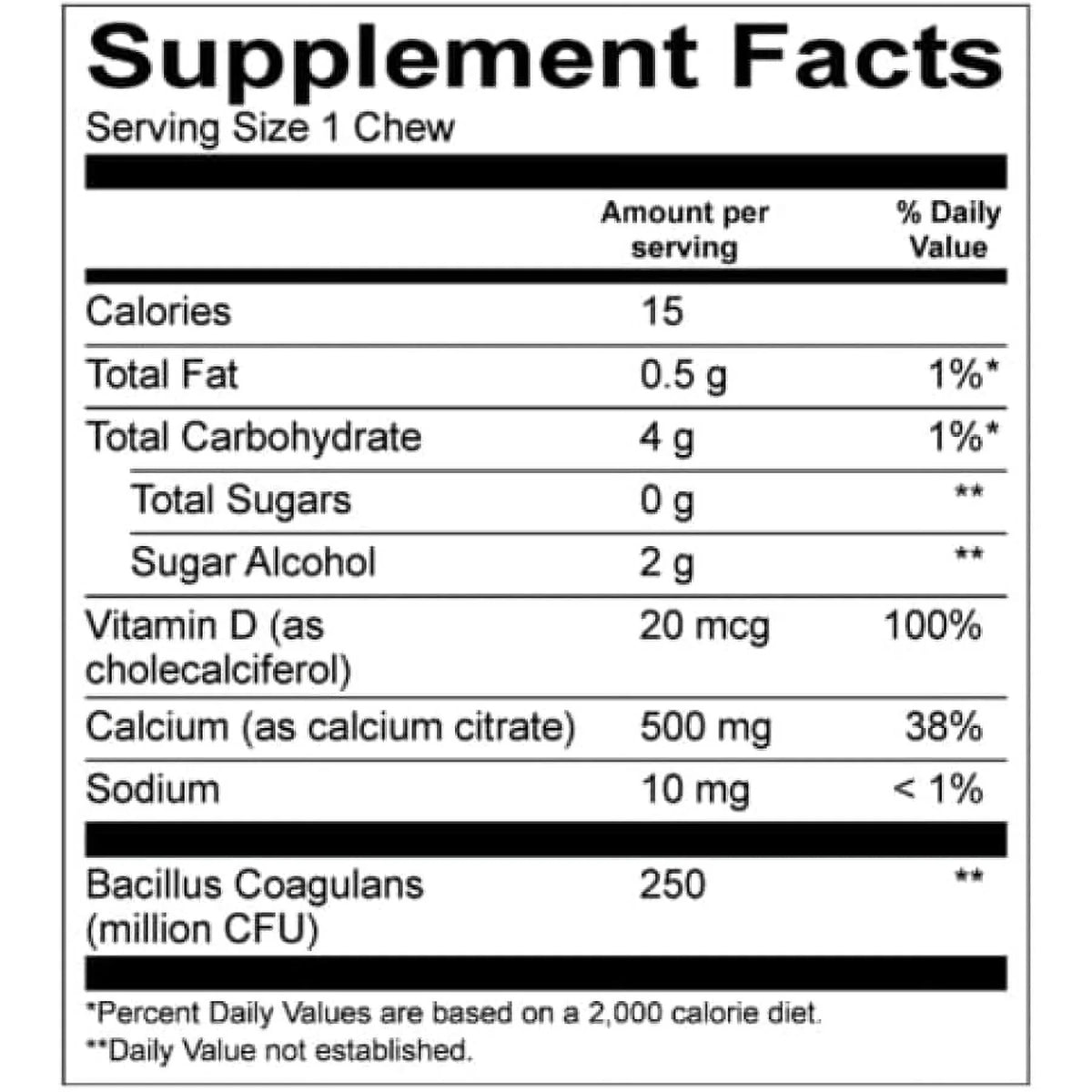 Chewable Vitamin Pack with Iron and Calcium Citrate X10370