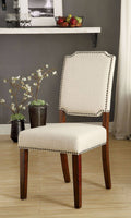 Brown Cherry and Ivory Side Chair Set of 2 T294