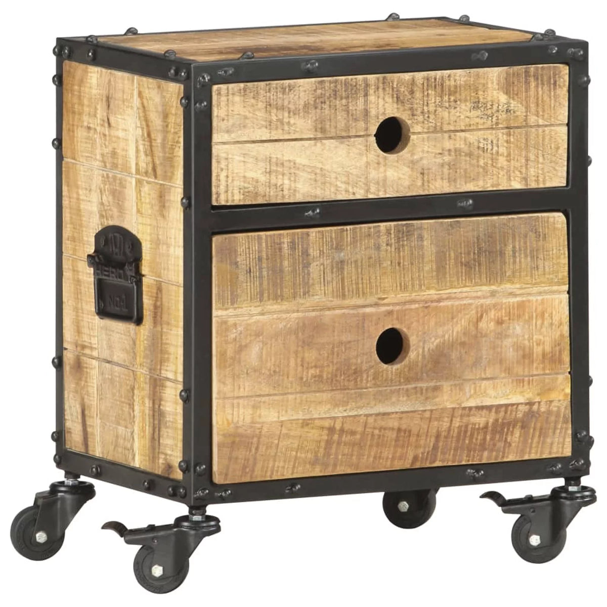 Rough Mango Wood Bedside Cabinet U770