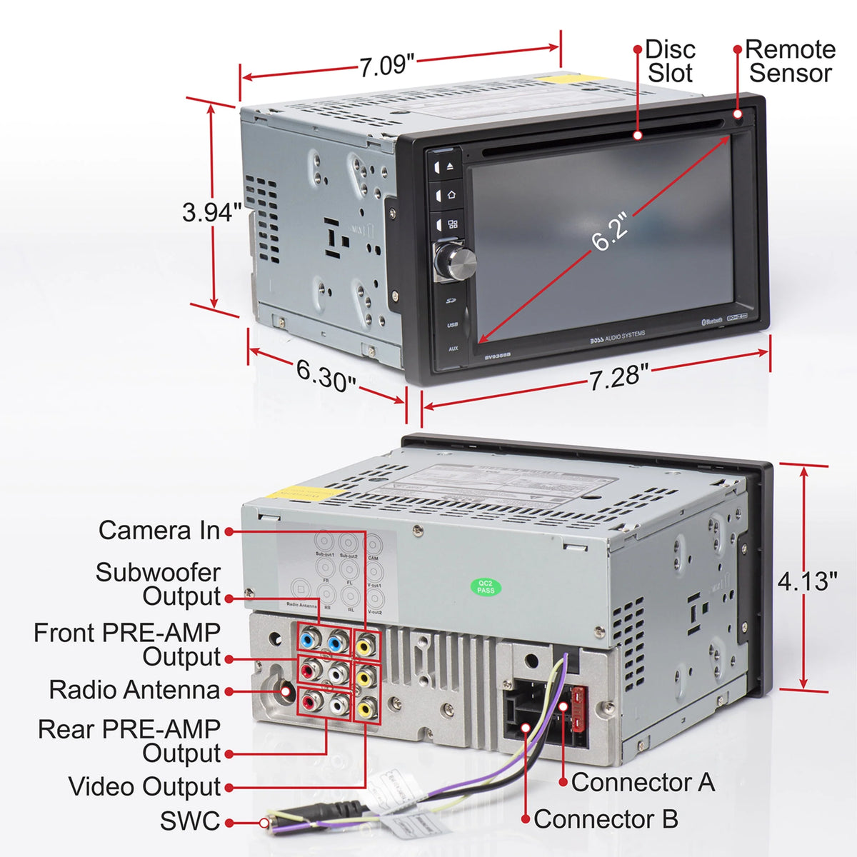 6.2” LCD Car DVD Player with Rearview Camera J465590