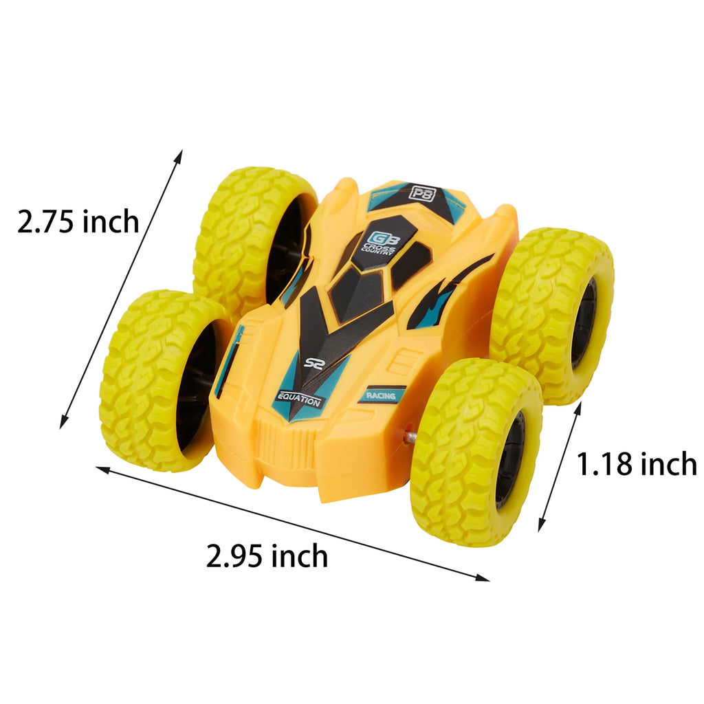 Friction Powered Car Toys, Push and Go Toy Cars for Toddlers, Double-sided Stunt Flip Inertia Car, Pull Back Cars Set K2897