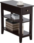 Narrow End Table with Drawer and 2 Open Shelves Z3444