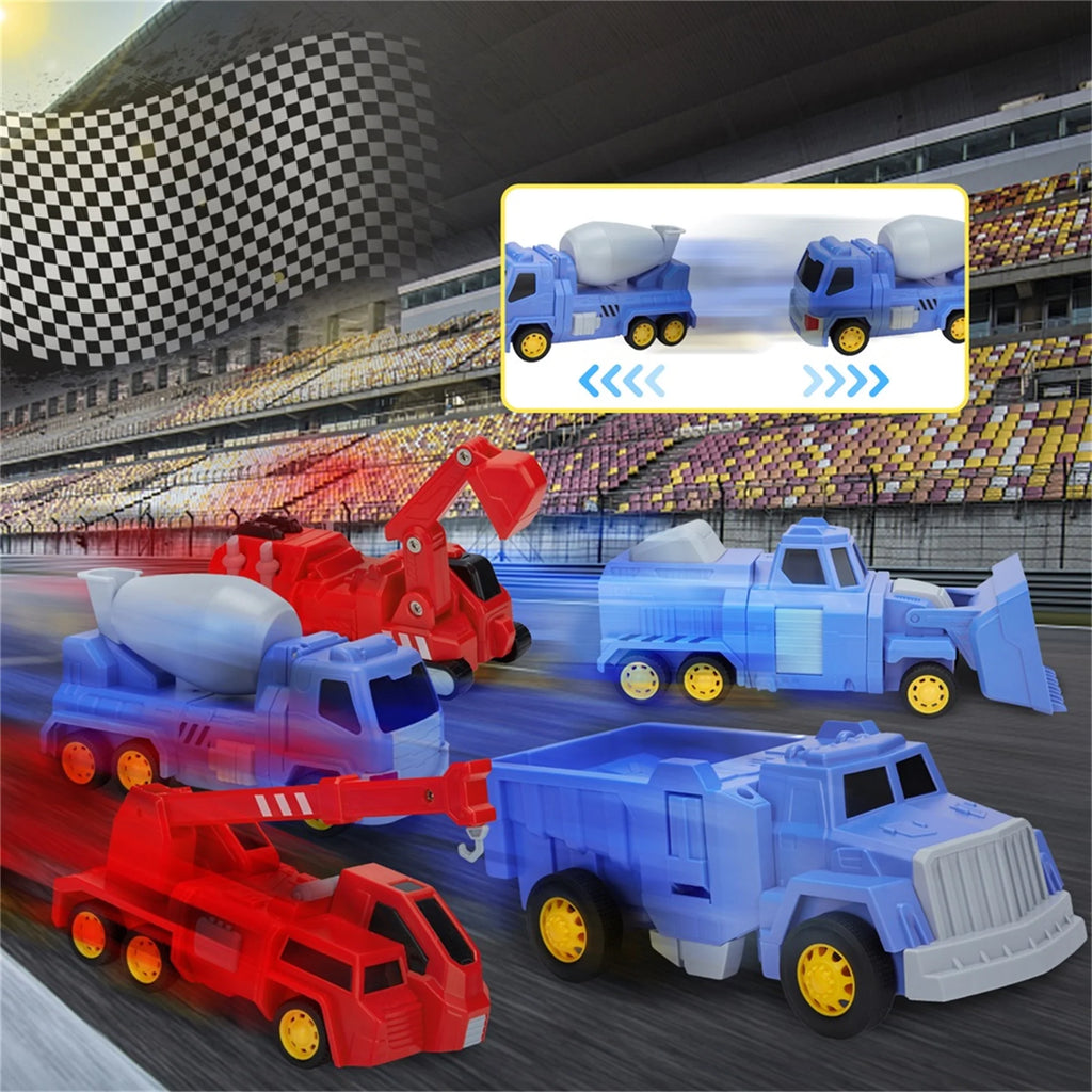 5-in-1 Construction Vehicles Transform Robot Kids Toys J33568