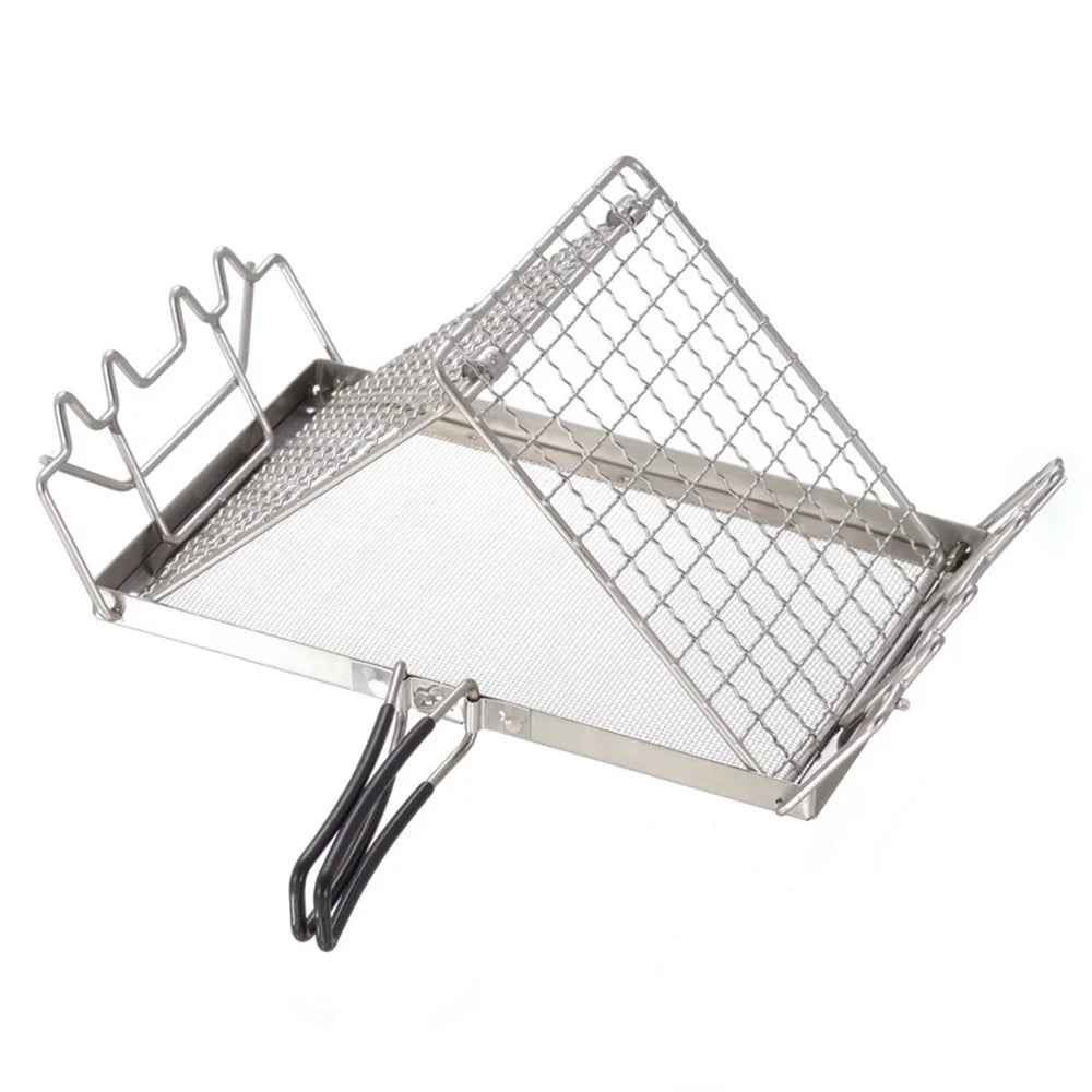Stainless Steel Folding Camp Stove Toaster Rack J998