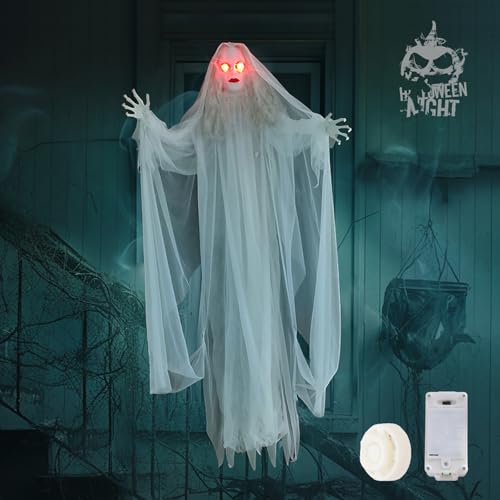 White 6FT Hanging Ghosts Halloween Decoration C801488