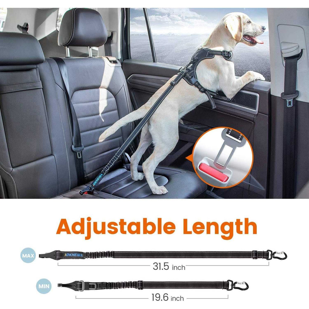 Dog Seat Belt Car Harness Reflective Bungee Q30777