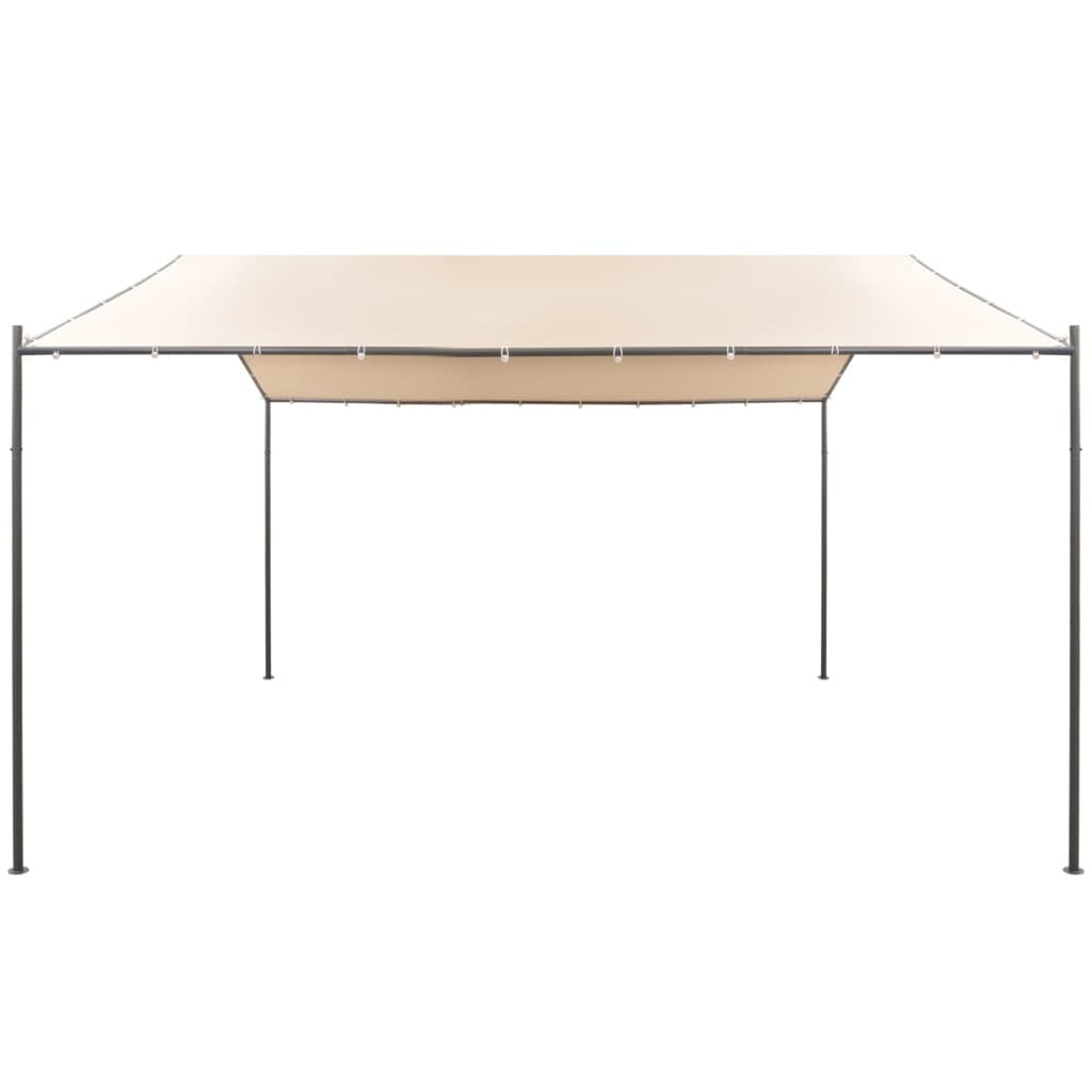 Beige Steel Frame Garden Canopy Tent Sun Shelter 13ft x 13ft x 8.5ft A287452