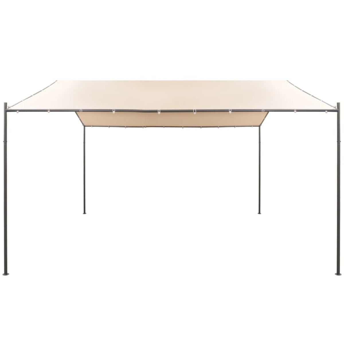 Beige Steel Frame Garden Canopy Tent Sun Shelter 13ft x 13ft x 8.5ft A287452