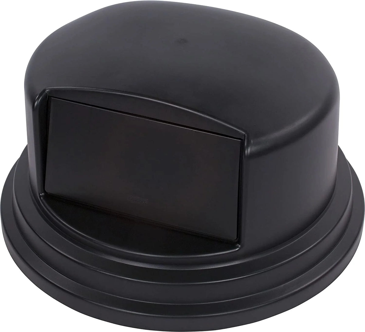 Black Round Trash Can Dome Lid with Hinged Door E189
